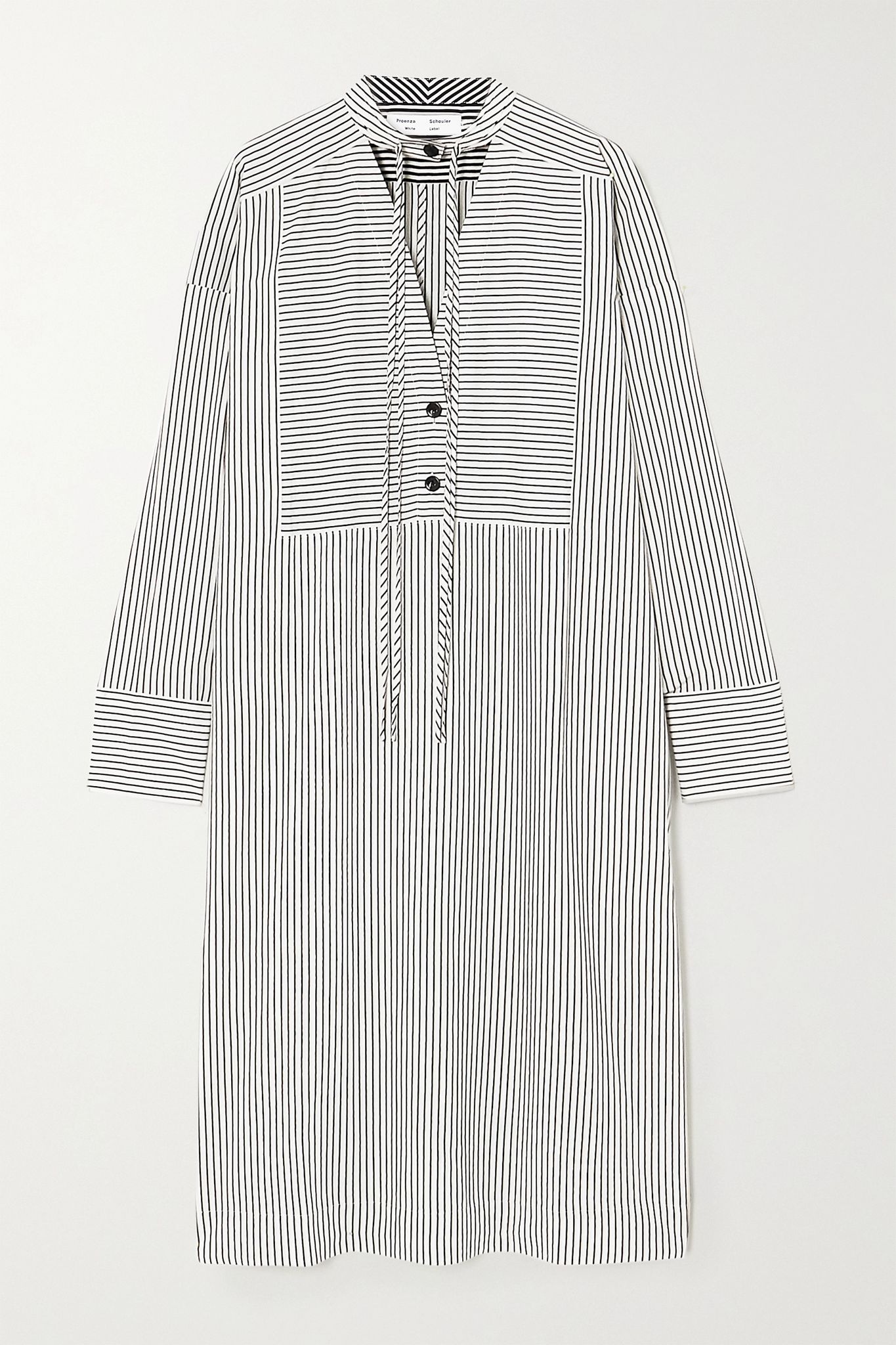 Oversized cutout striped crepe tunic  - 1