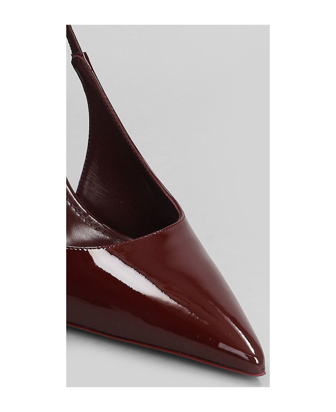 Lidia Slingback Pumps In Bordeaux Patent Leather - 5