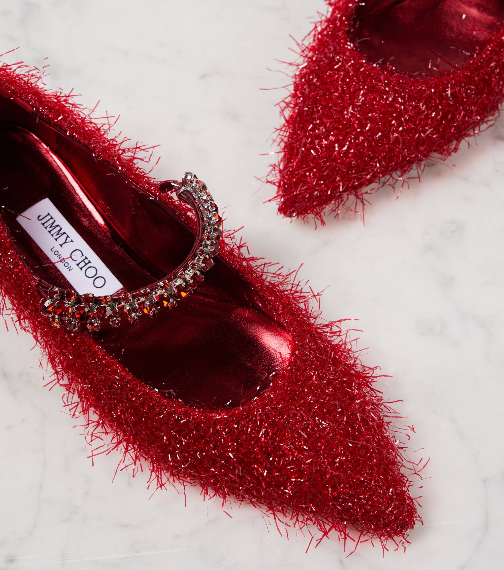 Bing tinsel-embellished Mary Jane flats - 5