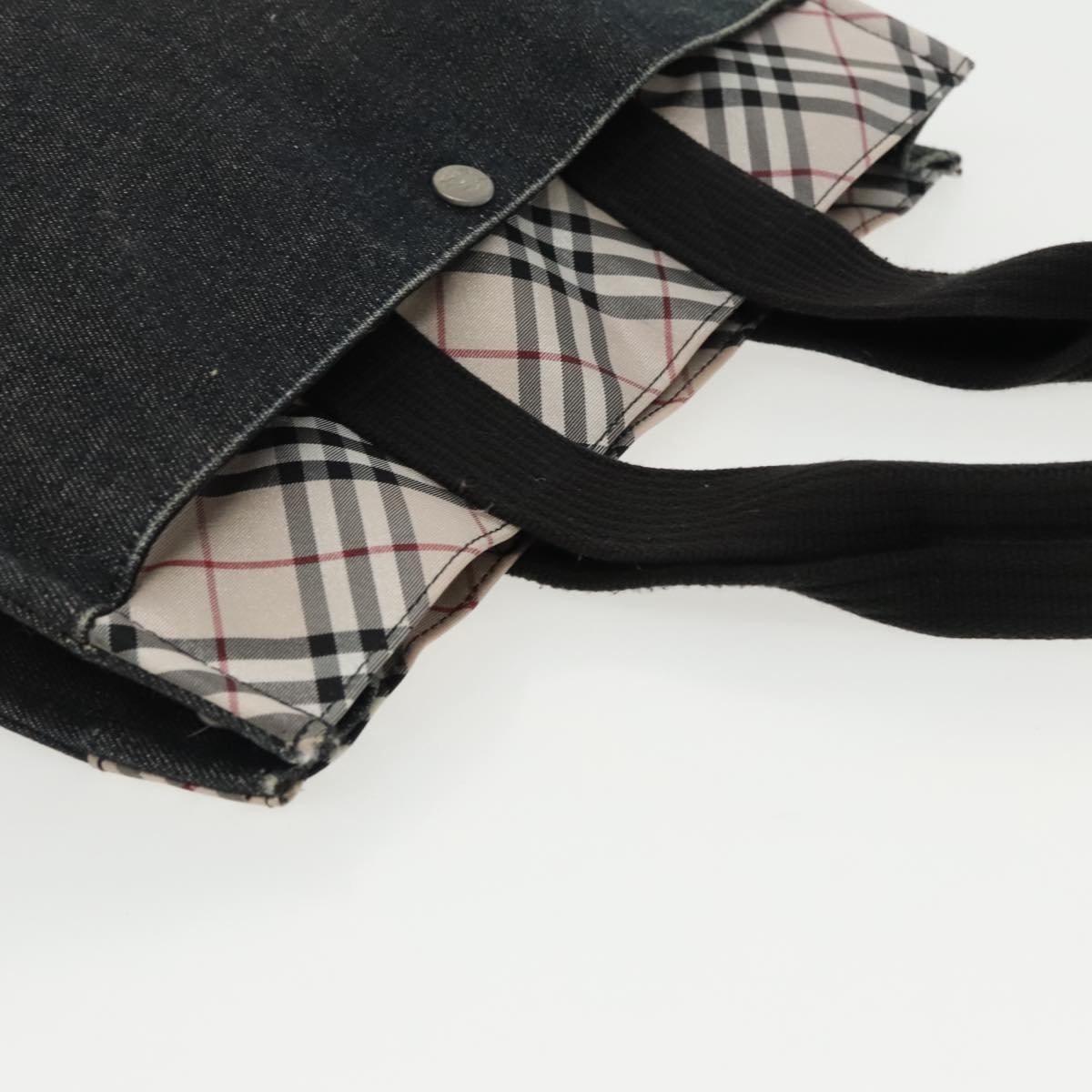 Burberry Blue Label Tote Bag Canvas Silver Black - 6