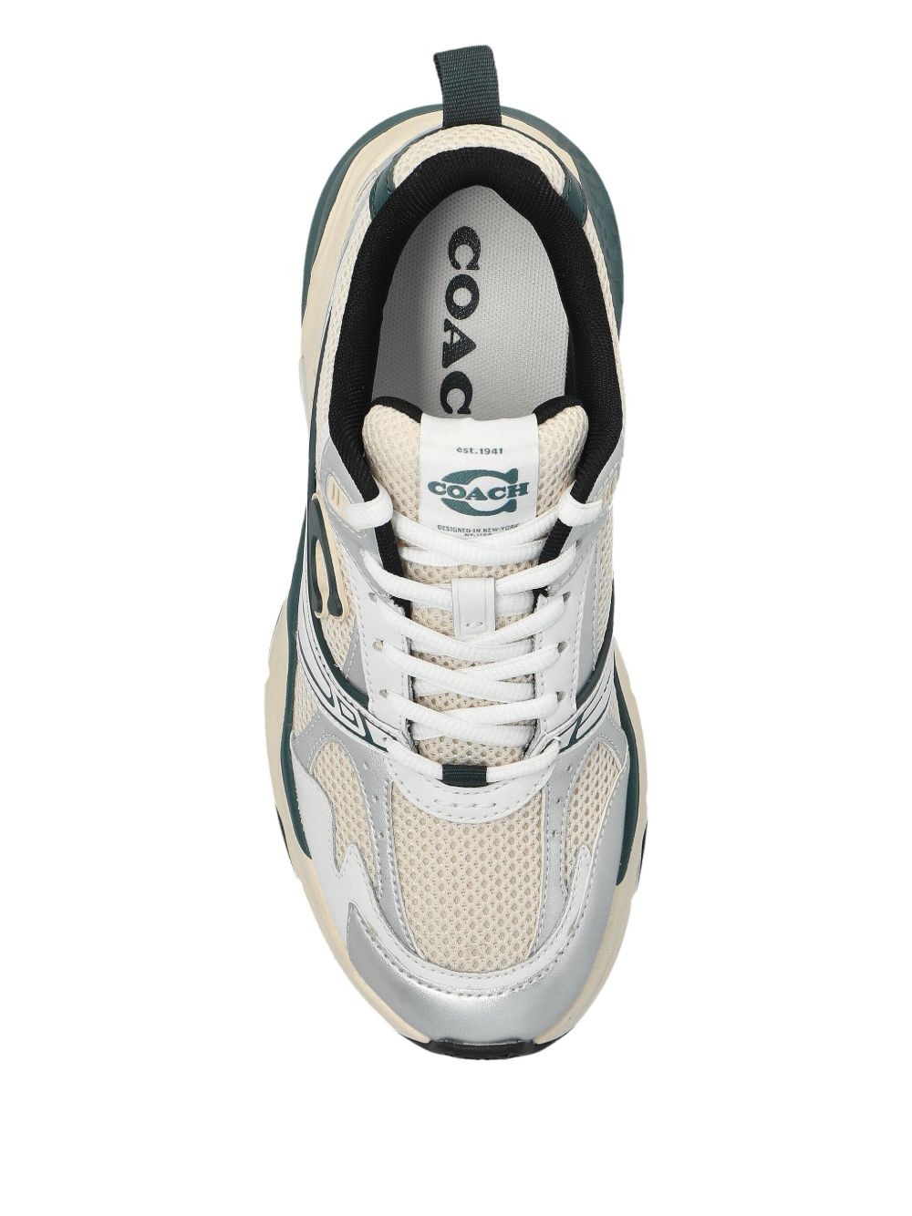 logo-detail mesh sneakers - 3