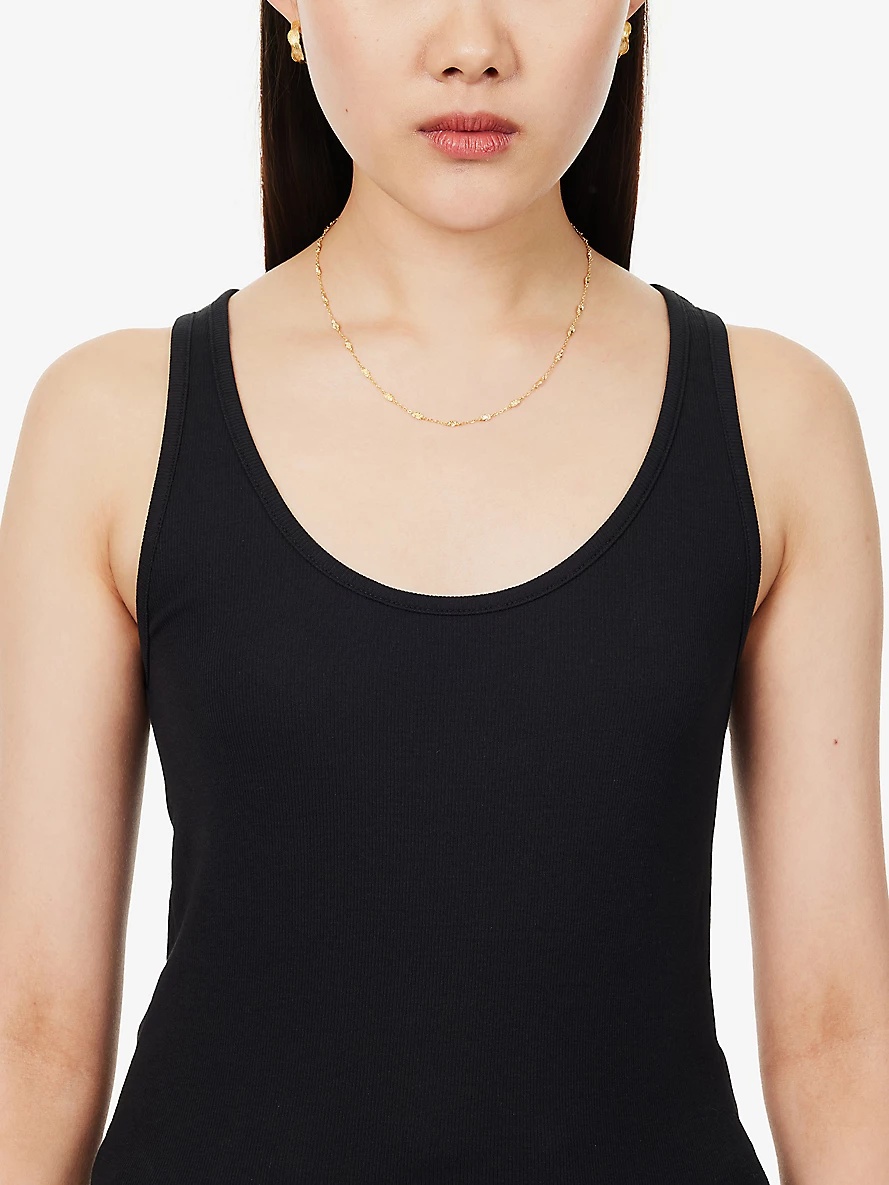 Scoop-neck ribbed organic-cotton blend stretch-jersey tank top - 5