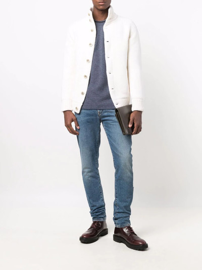 Herno roll-neck wool cardigan outlook