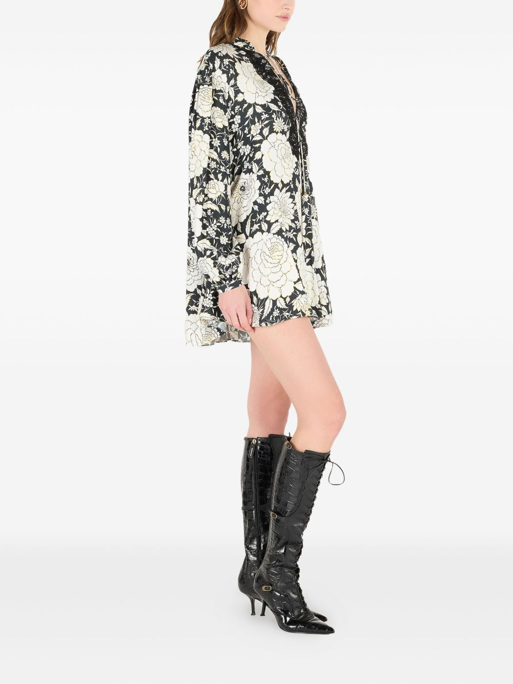 floral-print mini dress - 2
