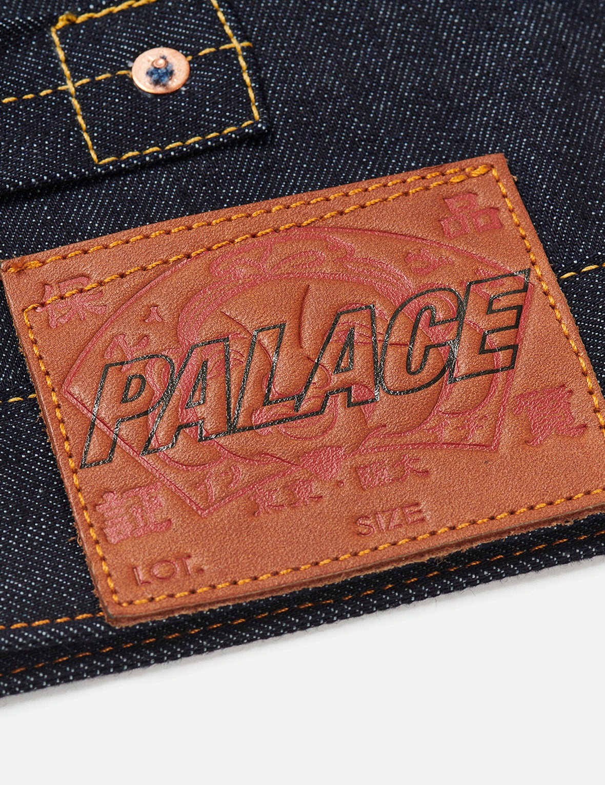 PALACE EVISU Logo Embroidery and Dice Daicock Print Regular Fit Denim Jacket - 5