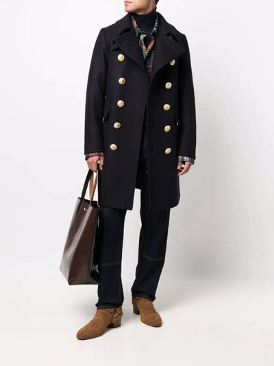 DSQUARED2 gold-embossed double-breasted coat outlook