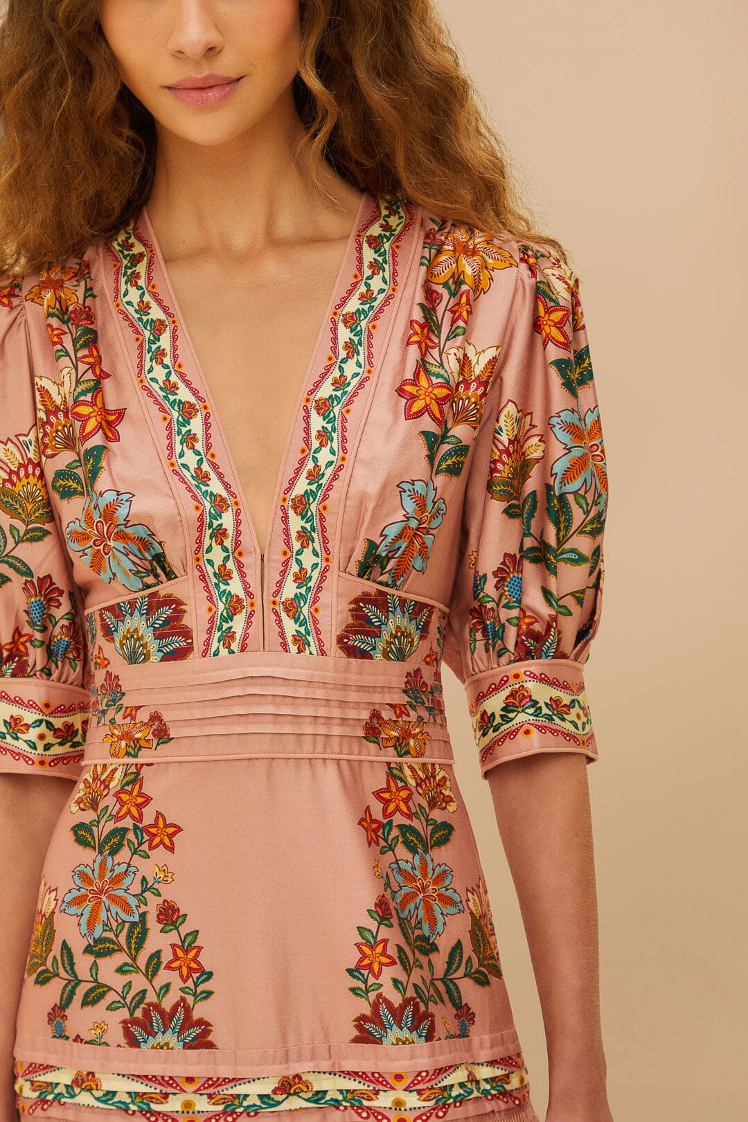 Pink Garden Delight Short Sleeve Maxi Dress - 2