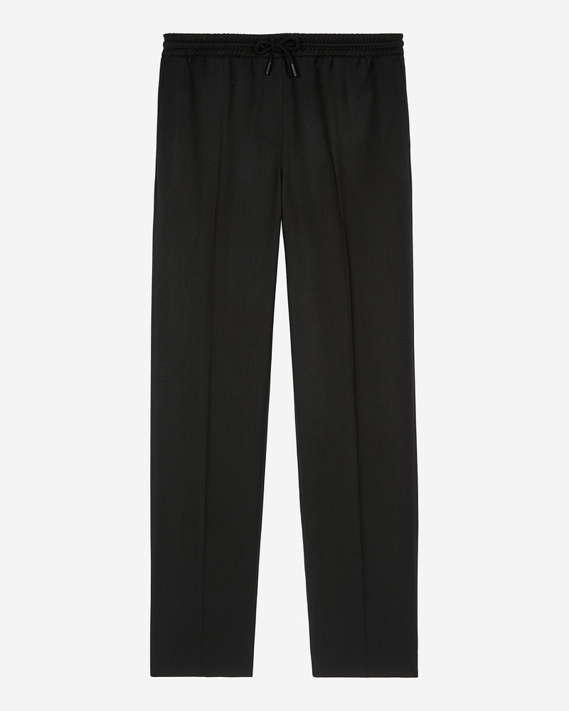 STRAIGHT-CUT BLACK WOOL PANTS 1