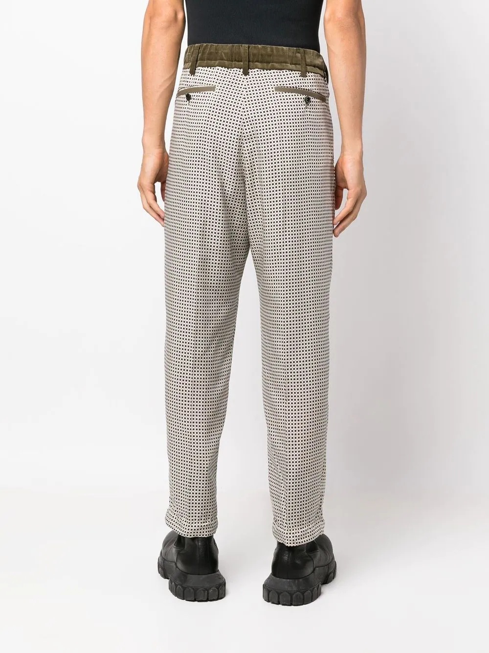 geometric-print drawstring trousers - 4