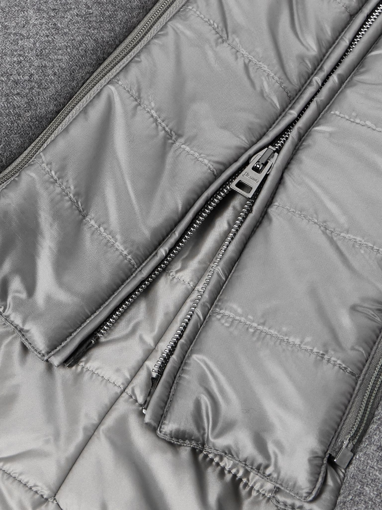Convertible Padded Wool-Blend and Quilted Shell Coat Gray - 6