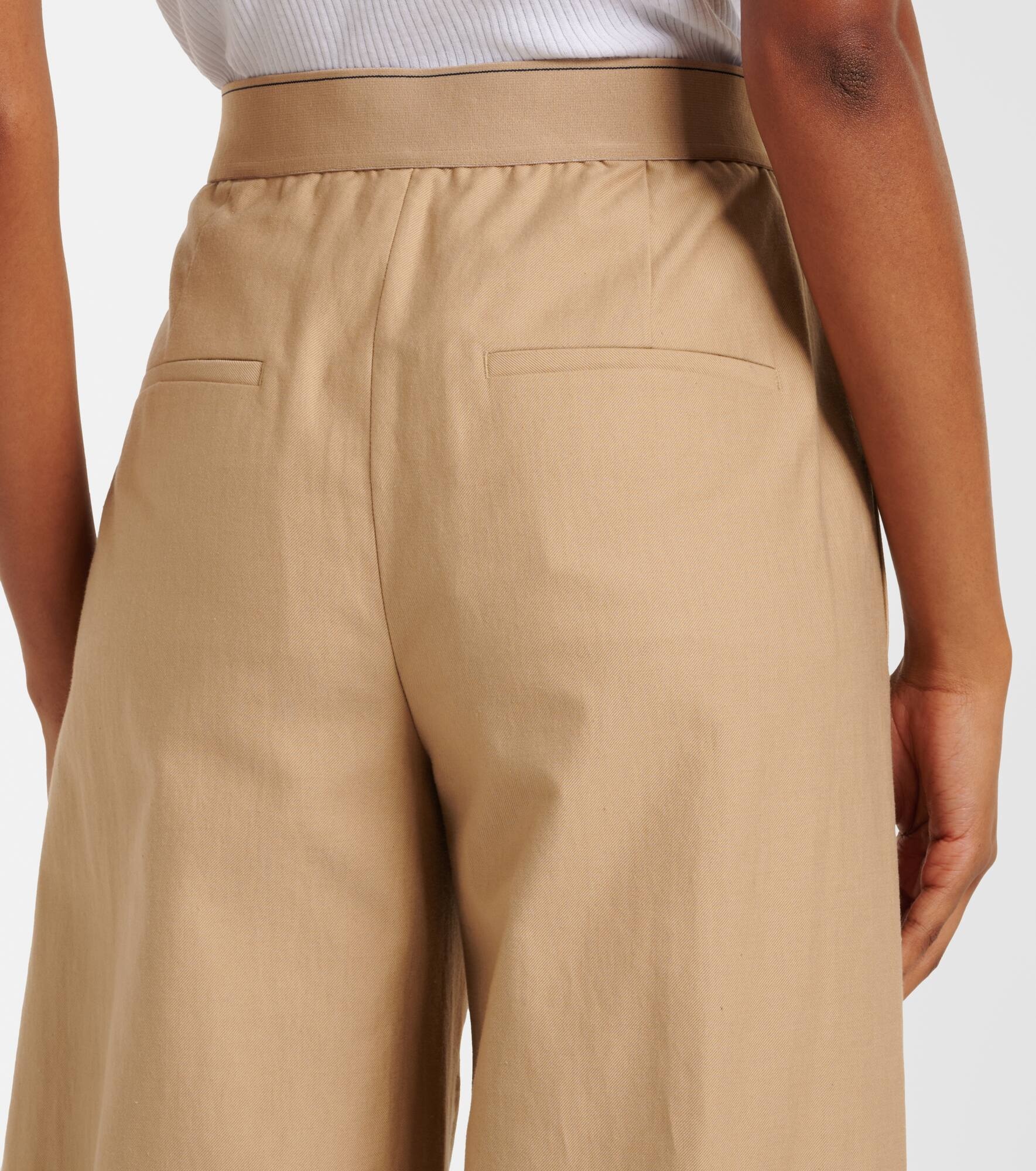 Cotton and wool wide-leg pants - 6