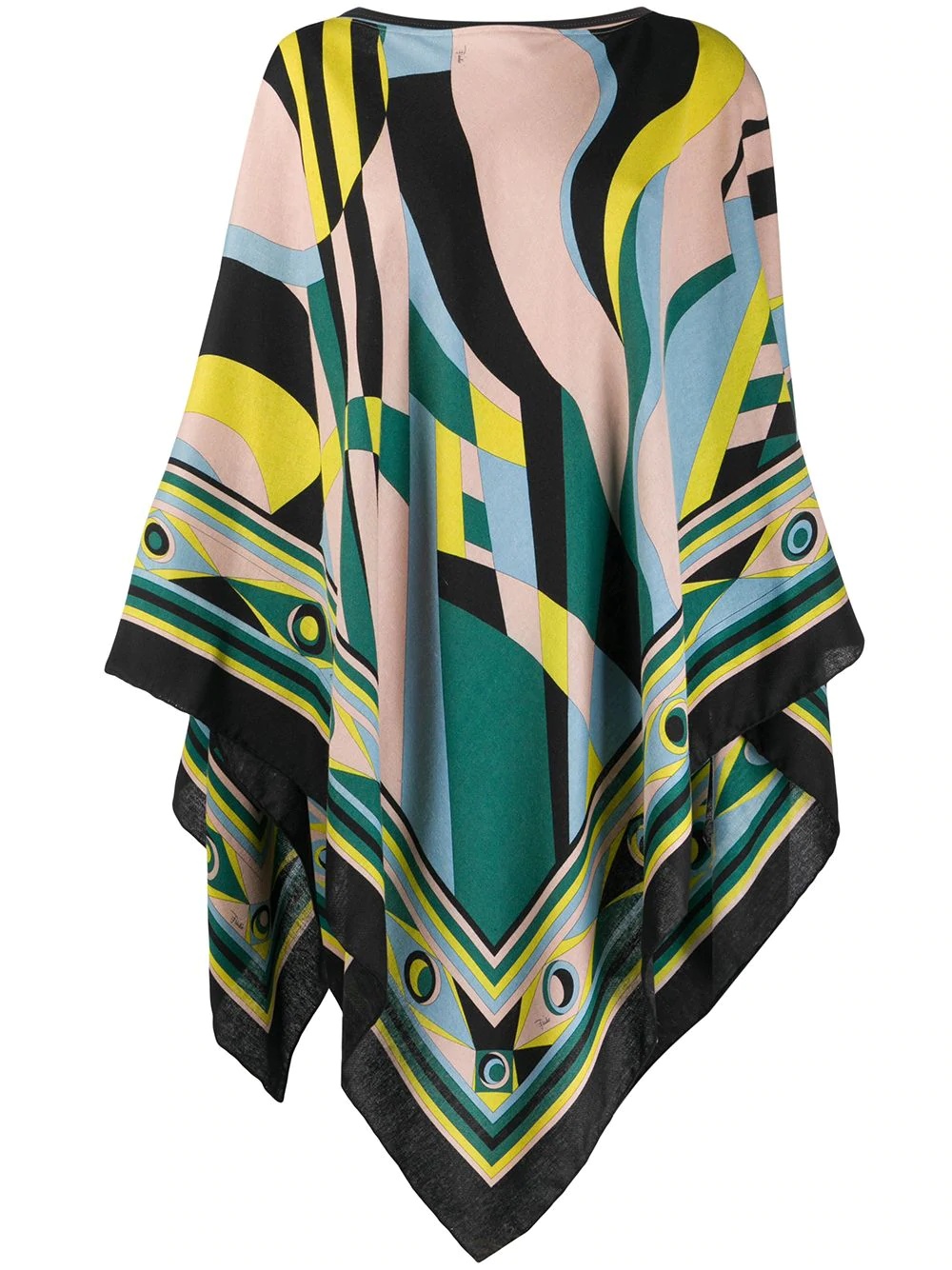 abstract-print poncho - 1