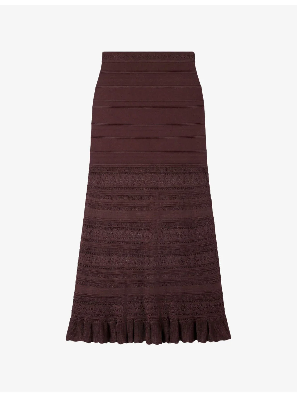 High-Rise Pointelle knitted Maxi Skirt - 1
