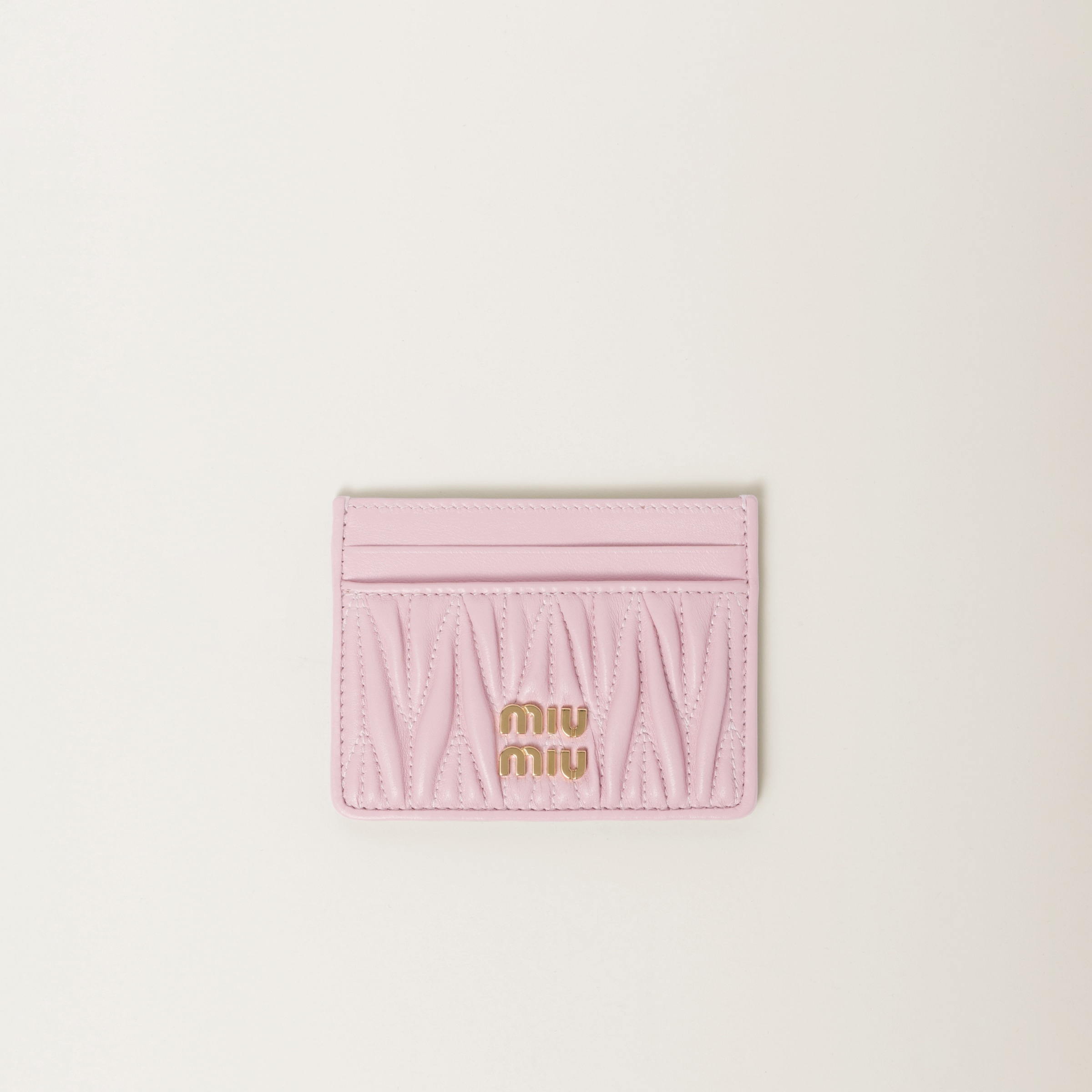 Matelassé nappa leather card holder - 1