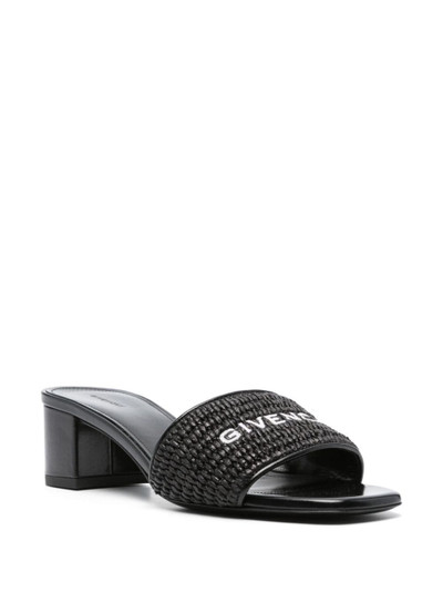 Givenchy logo-embroidered raffia mules outlook