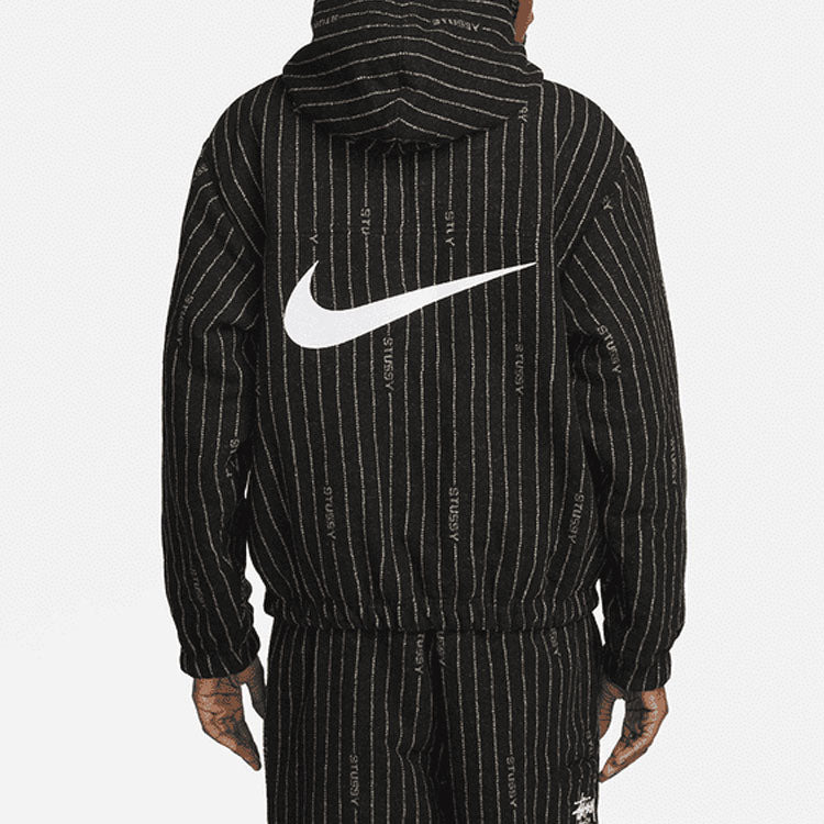 Nike x Stussy Stripe Wool Jacket 'Antique Black' DR4023-010 - 4