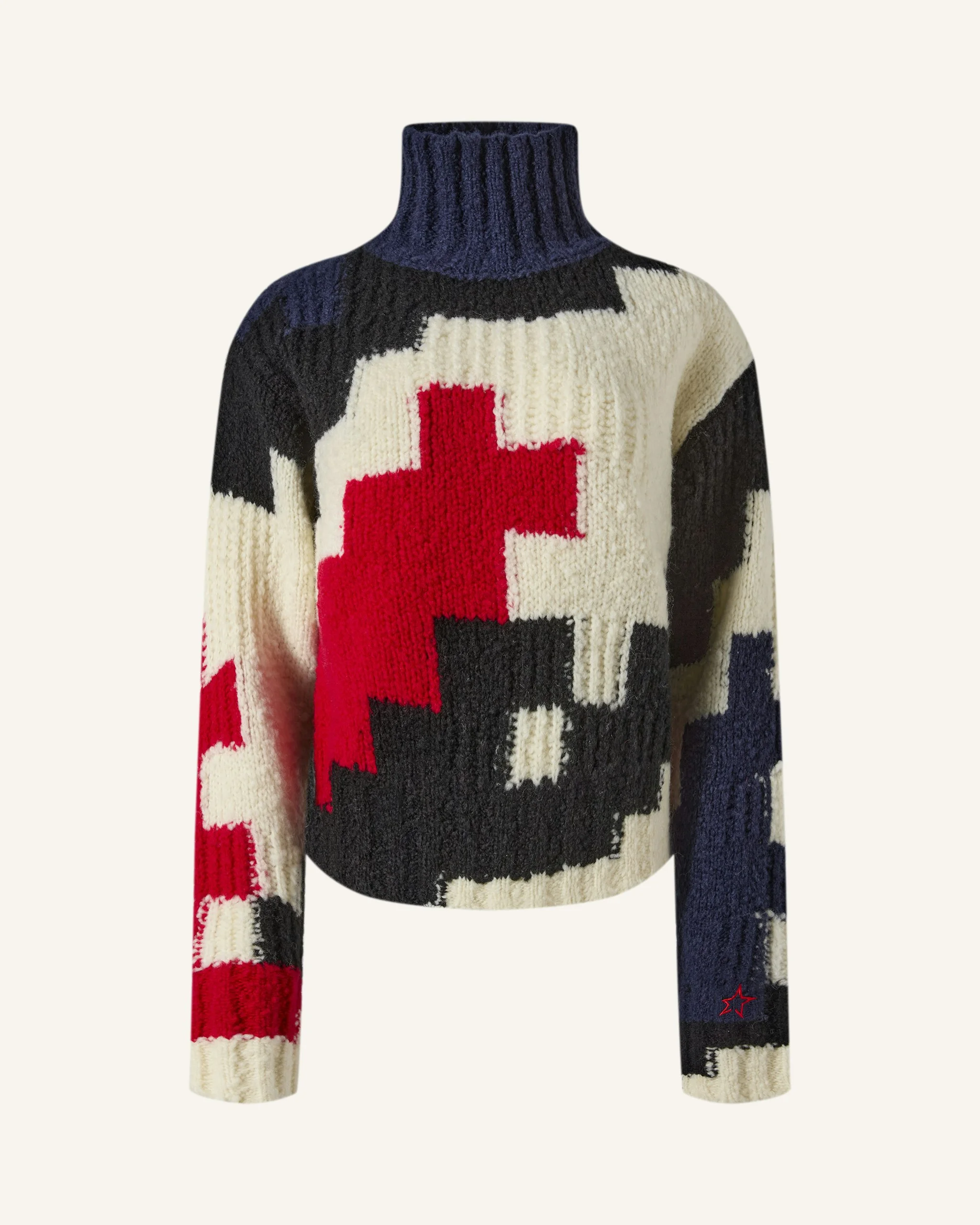 Chunky Wool Cropped Sweater - 1