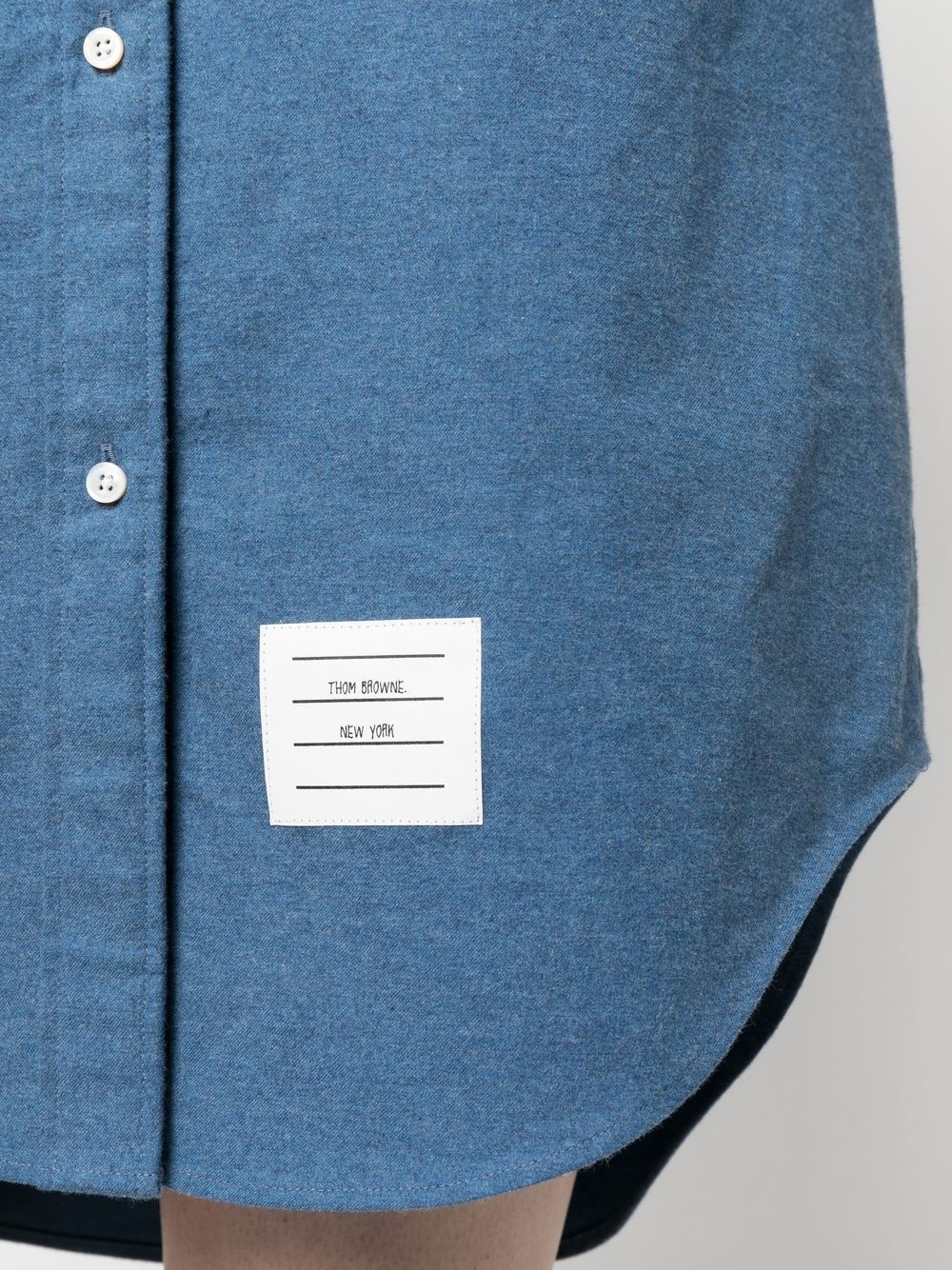 logo-patch shirt dress - 5