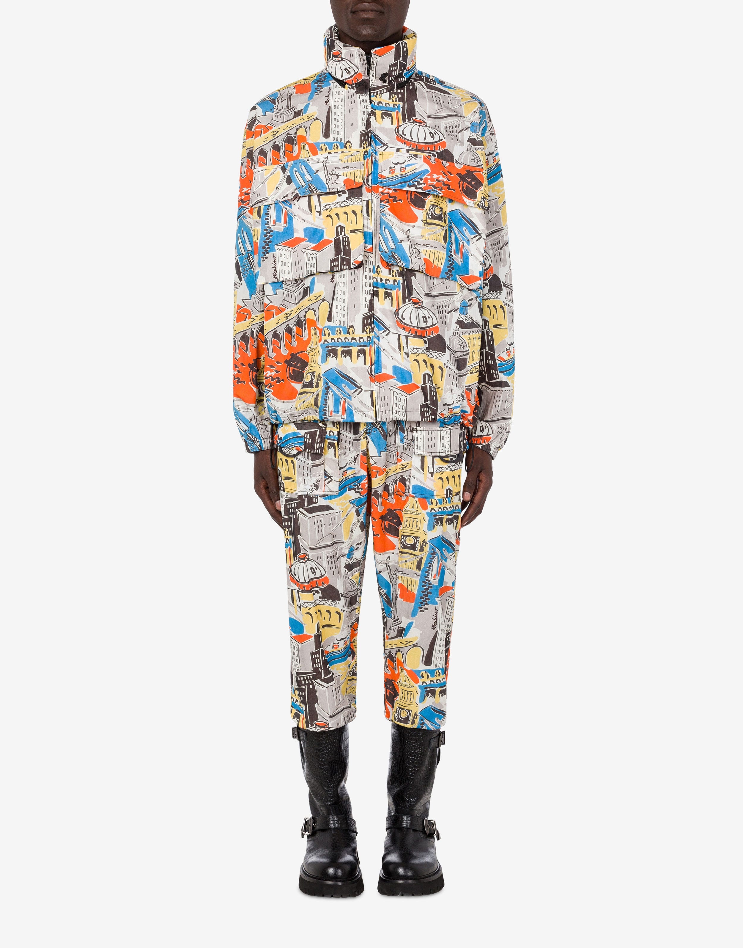 CITY PRINT NYLON WINDBREAKER - 2