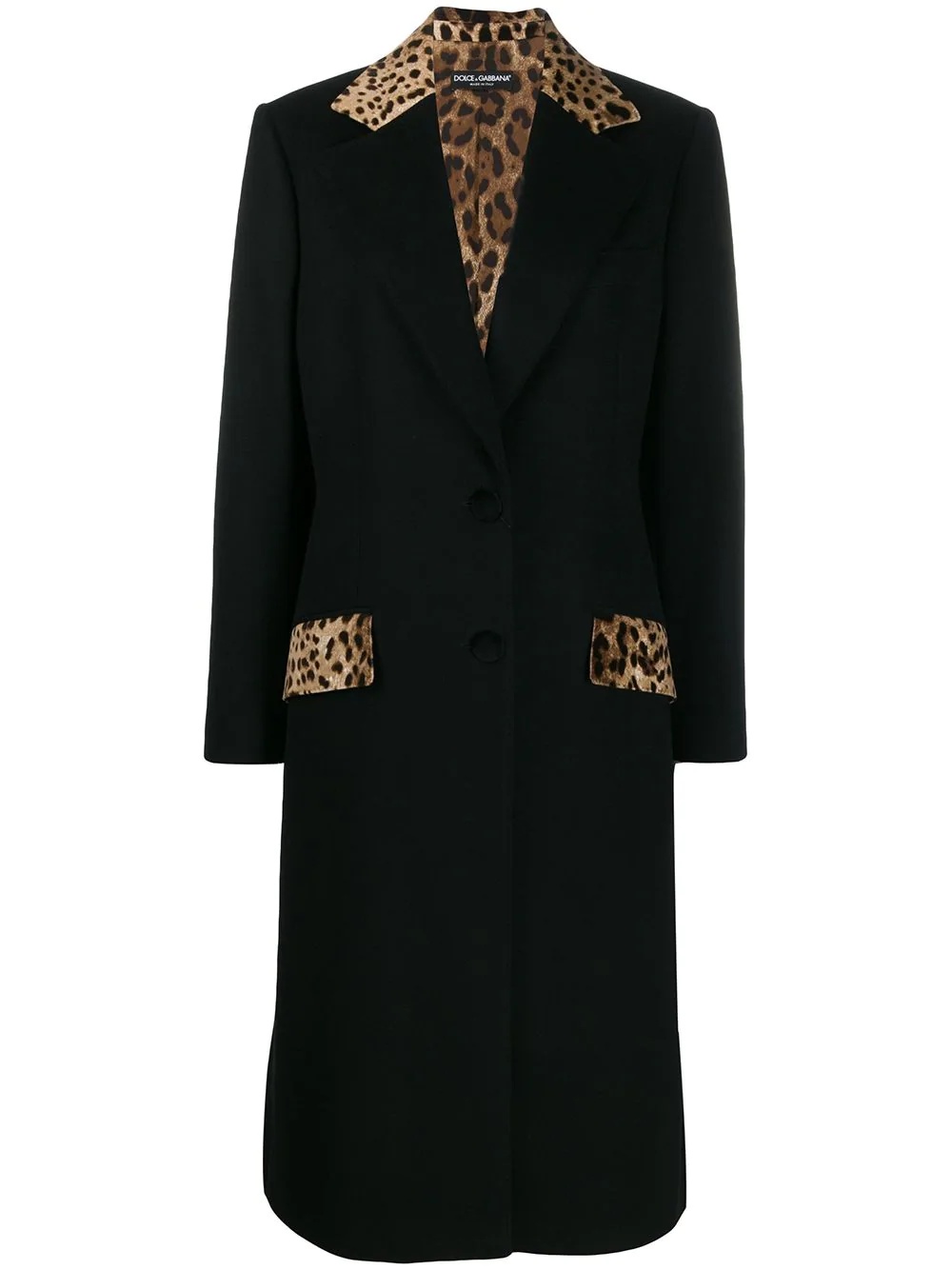 tailored leopard print panel coat - 1