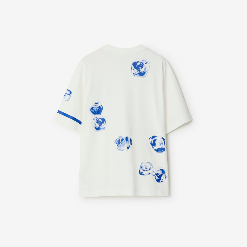 Rose Print Cotton T-shirt 5