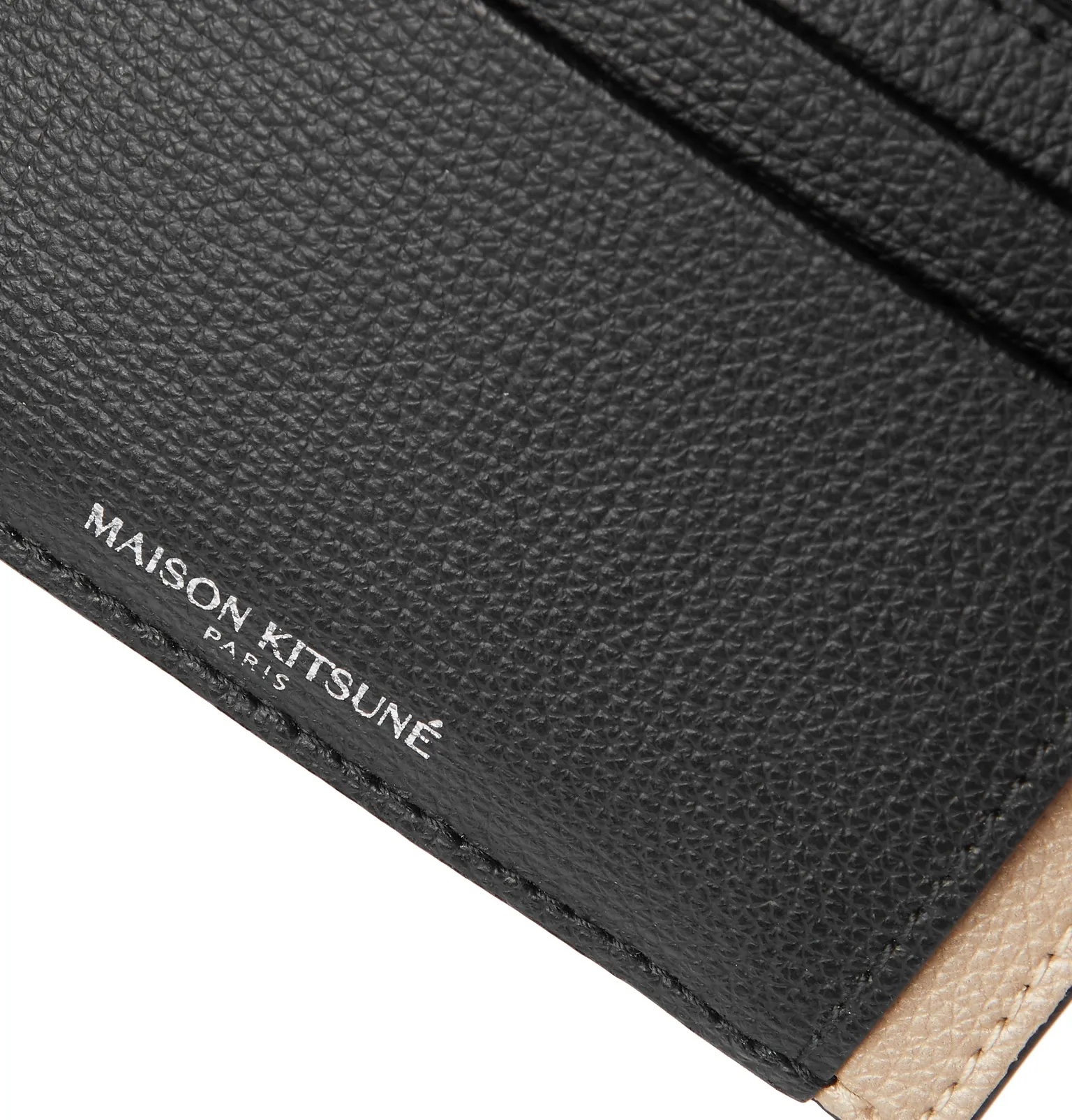 Colour-Block Full-Grain Leather Cardholder - 4