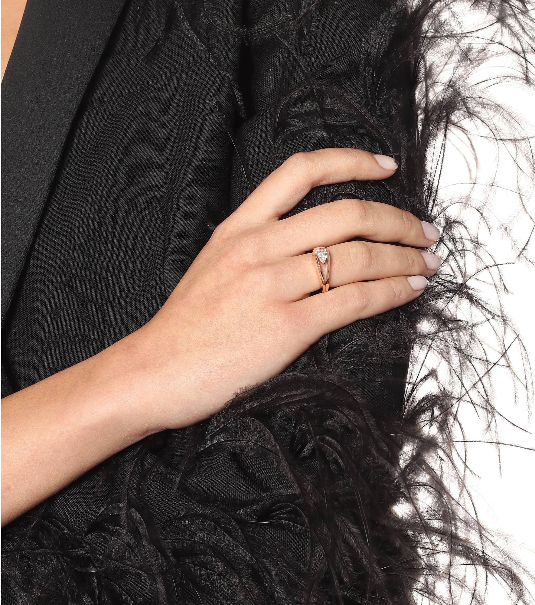 Serti Inversé 18kt rose gold ring with diamond - 5