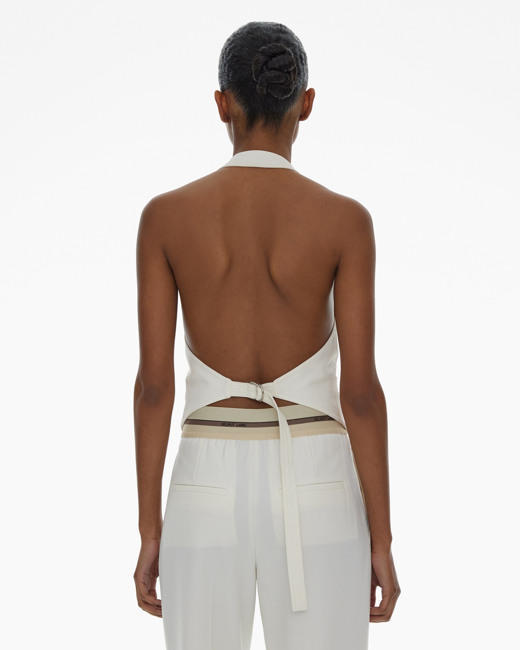 STRETCH WOOL HALTER VEST - 4