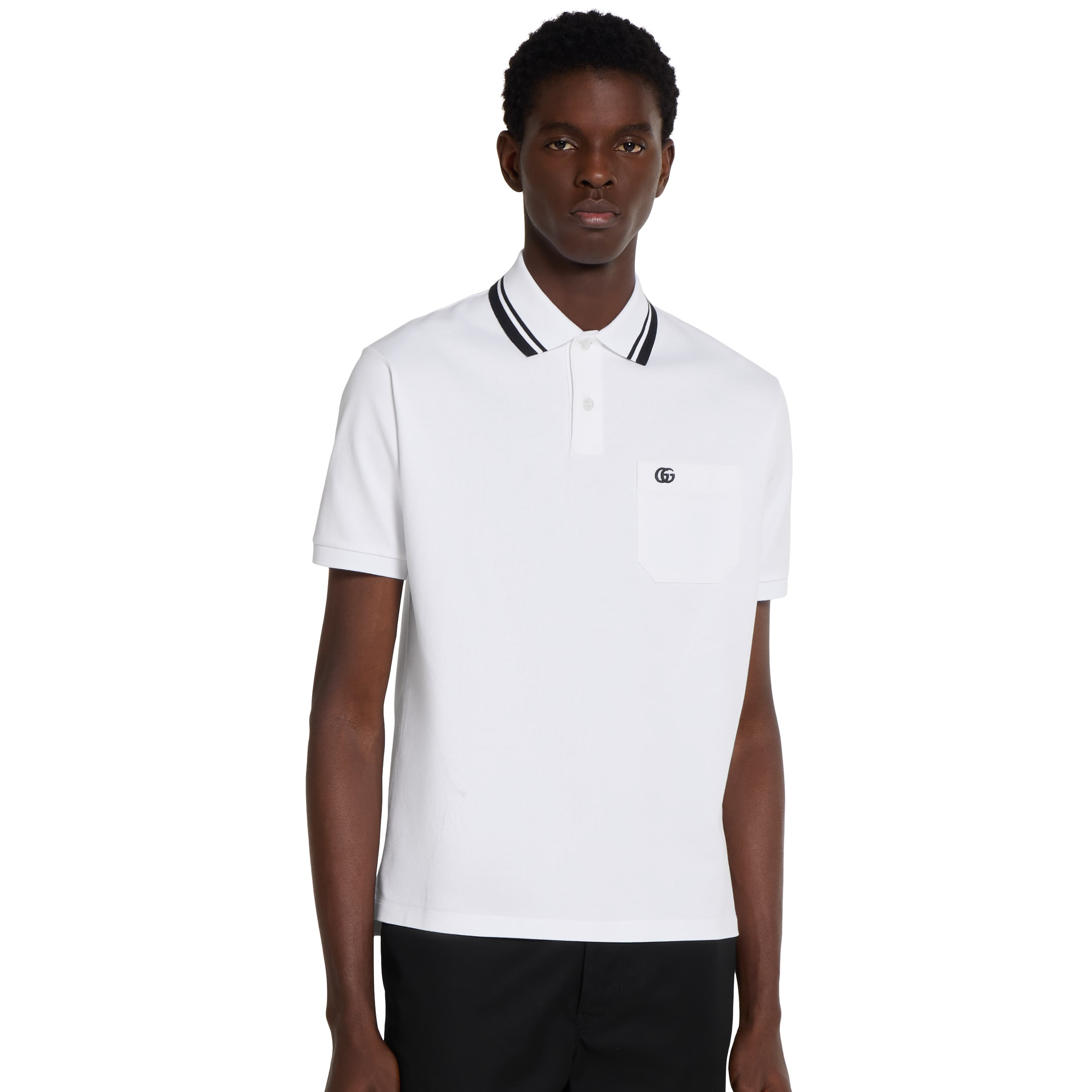 Cotton piquet polo shirt with embroidery - 3