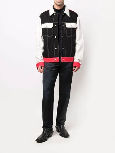 Diesel colour-block denim jacket outlook