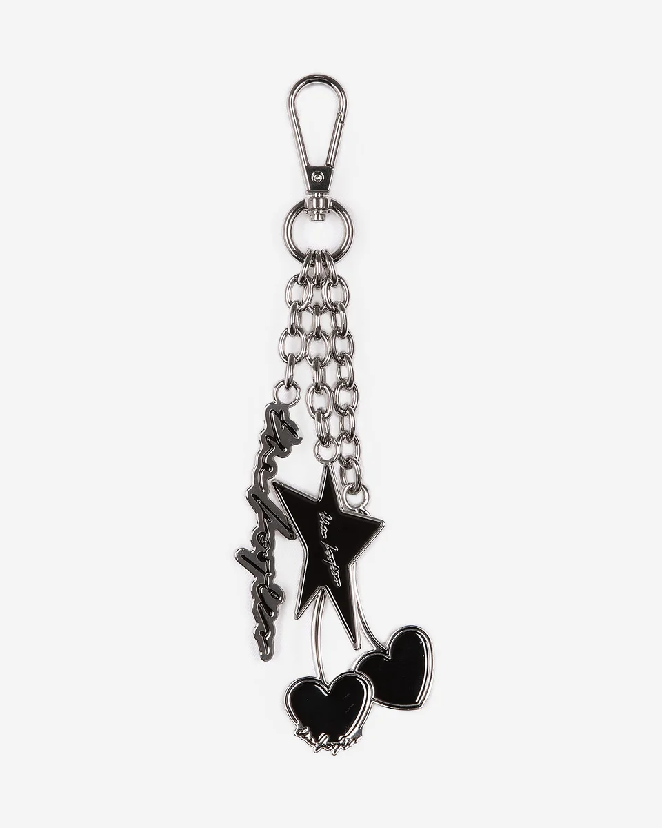 BLACK AND SILVER KEY RING BAG JEWEL - 1