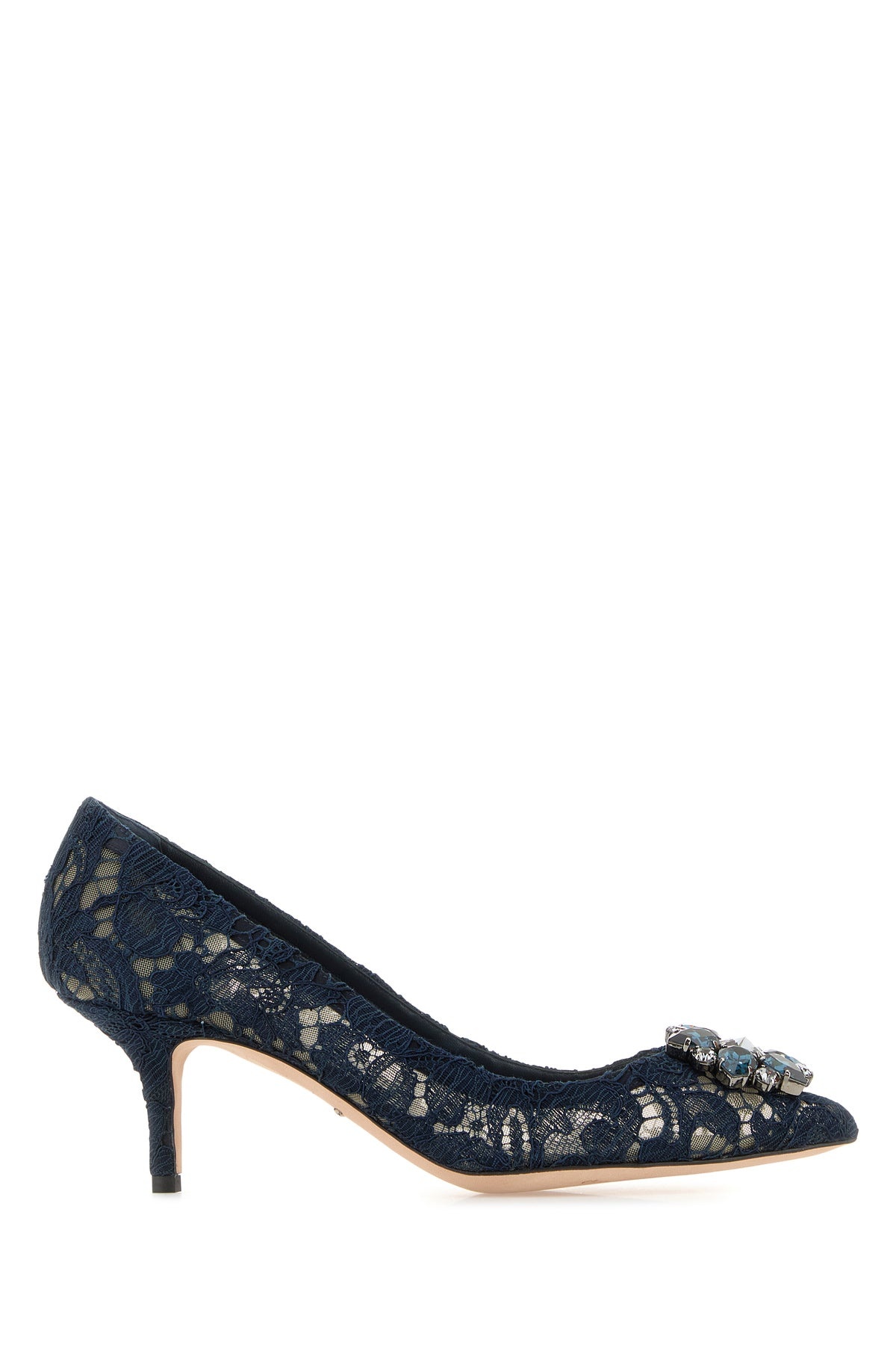 Midnight blue lace pumps - 1