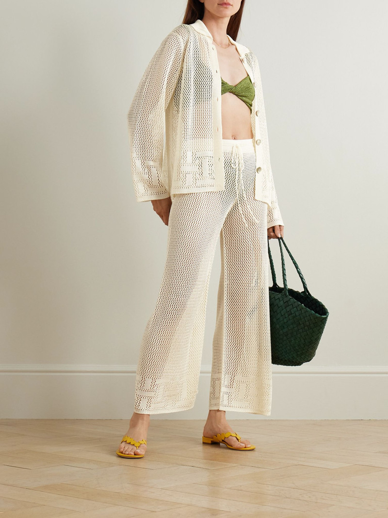 CALLE DEL MAR Crocheted cardigan Beige outlook
