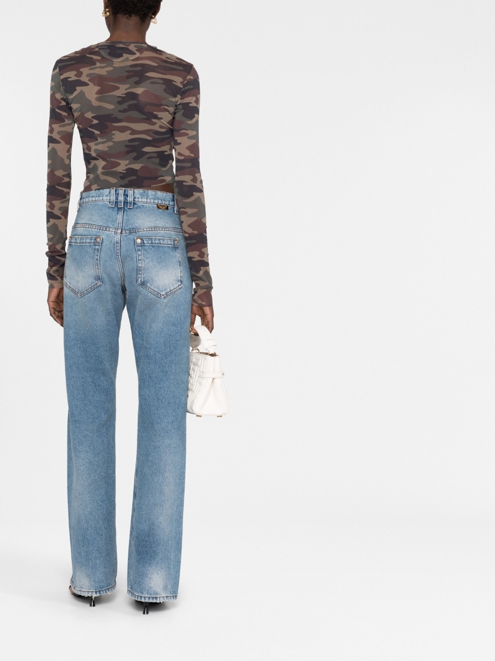 front-slits bootcut jeans - 6