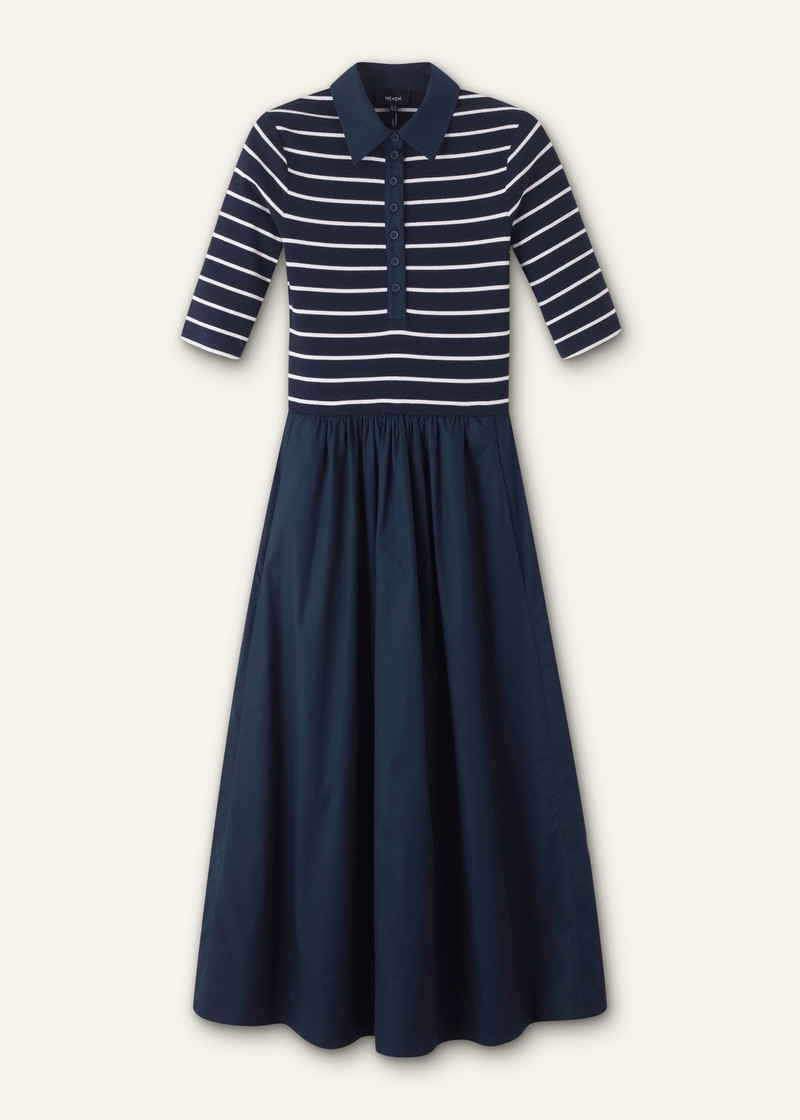Mixed Media Shirt Collar Maxi Dress 7