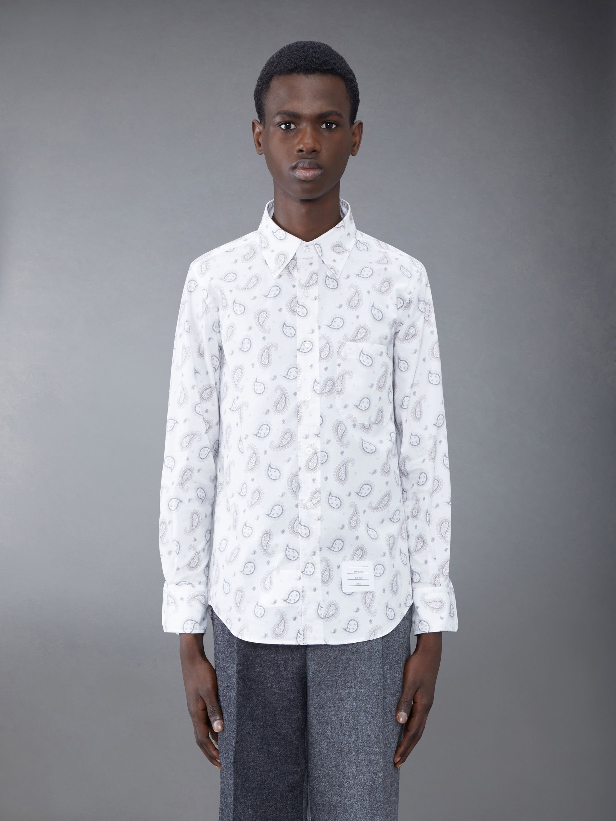 Straight Fit Pc L/s Shirt in Medium Paisley Printed Poplin - 2