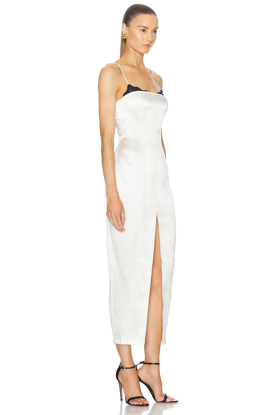 Silk Maxi Dress With Lace Cups - 2