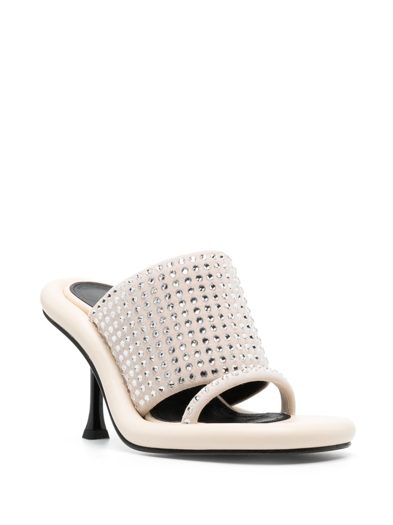 Bumper Tube crystal-embellished leather mules - 3