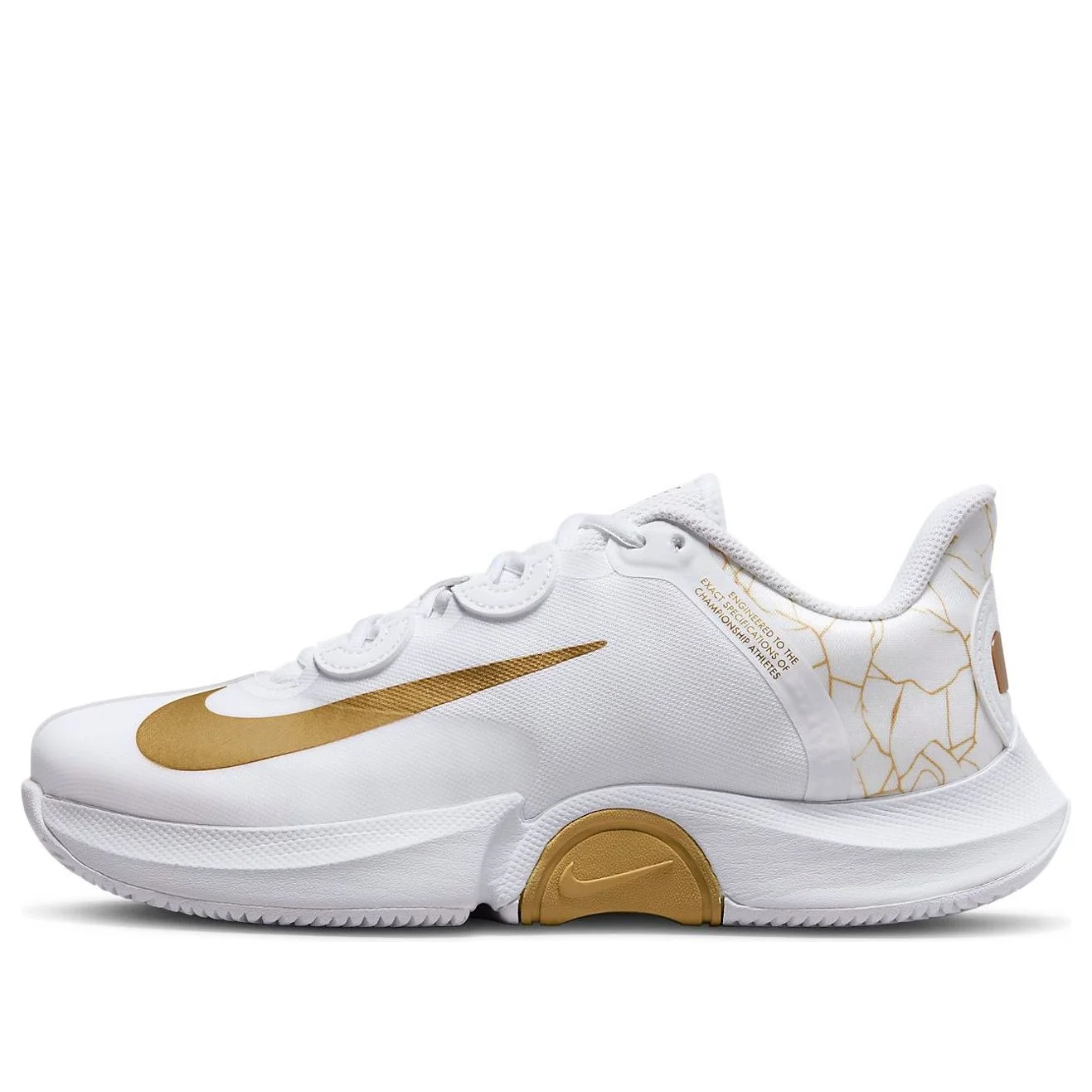 (WMNS) NikeCourt 공기 급상승 GP 터보 x Naomi 오사카 '화이트 메탈릭 골드' DX0341-100 - 1