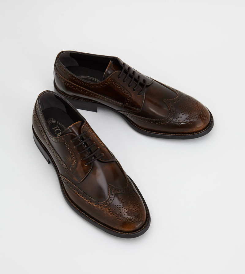 LACE-UPS IN LEATHER - BROWN 3