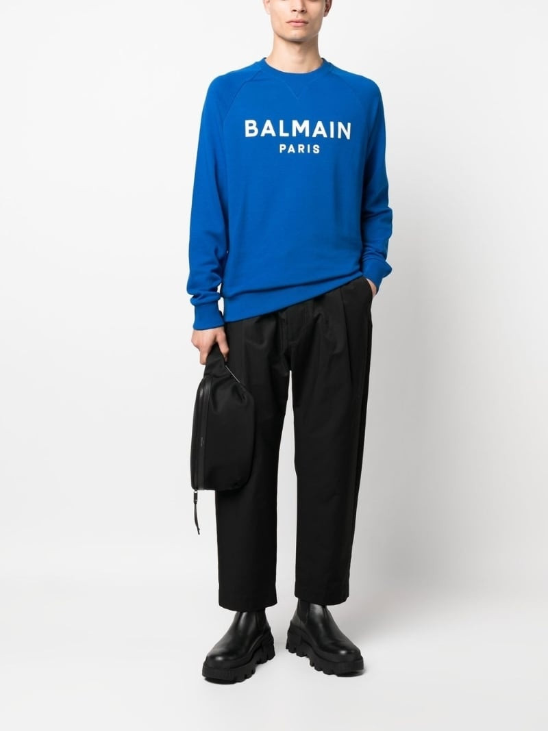 Balmain logo-print crew neck sweatshirt outlook