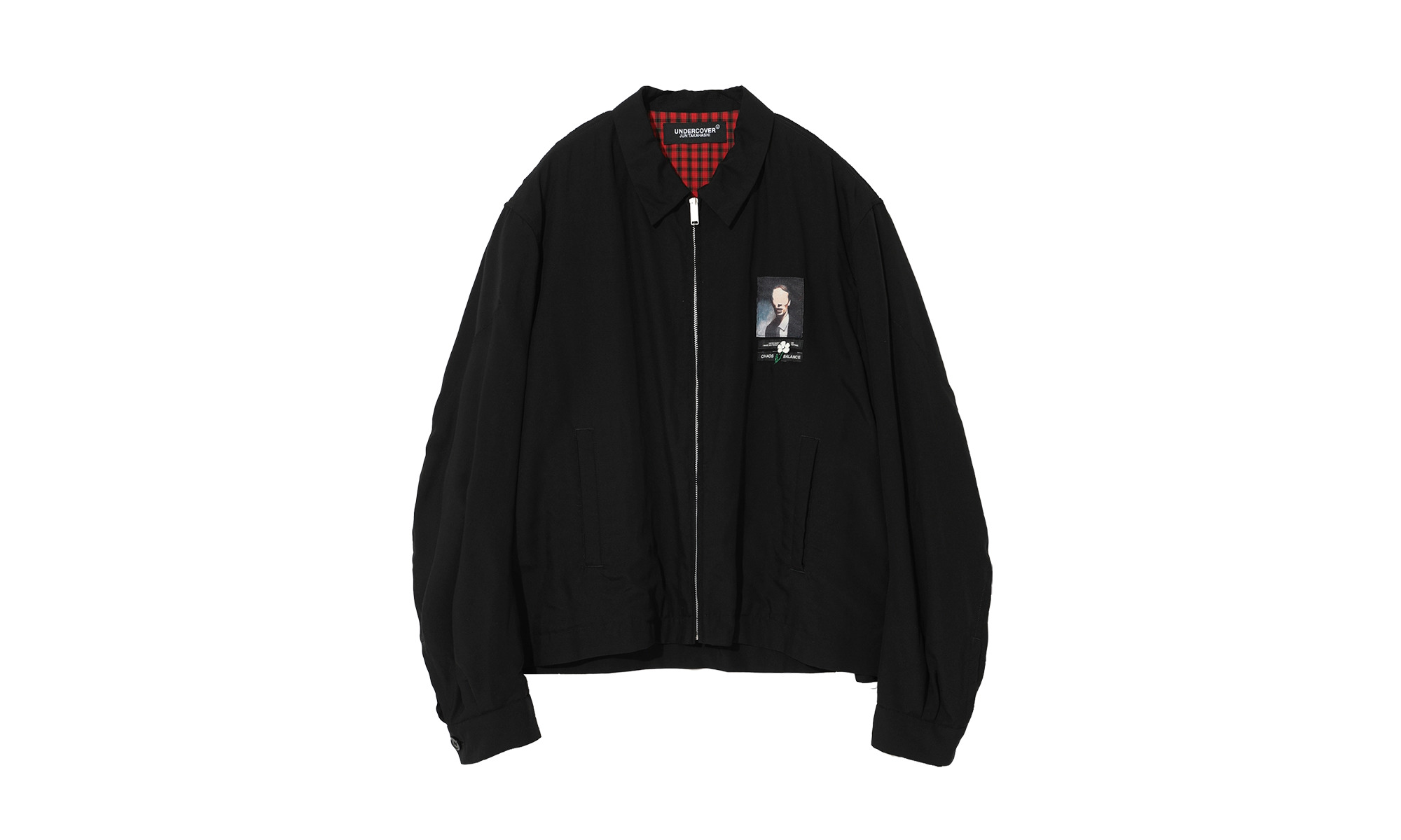 Zip Up Jacket With Portrait Patch "Black" - 1