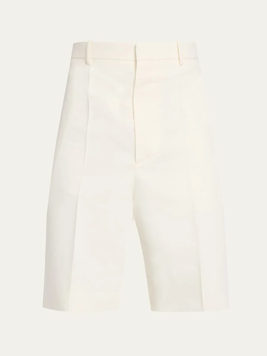 Men's Cotton and Silk-Blend Chino Shorts - 1