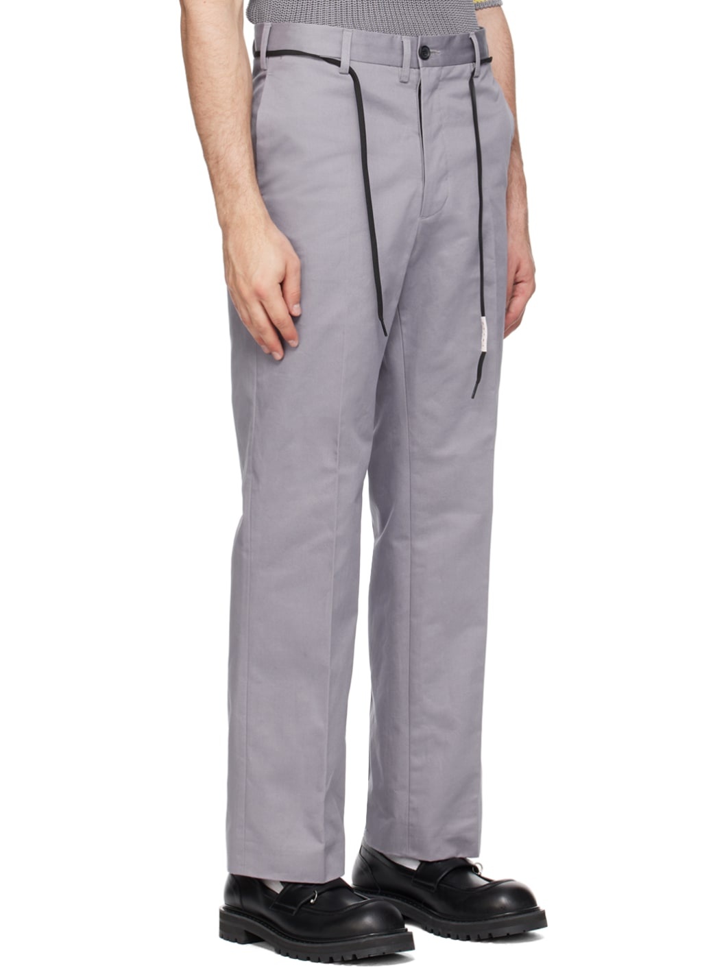 Gray Straight-Leg Trousers - 2