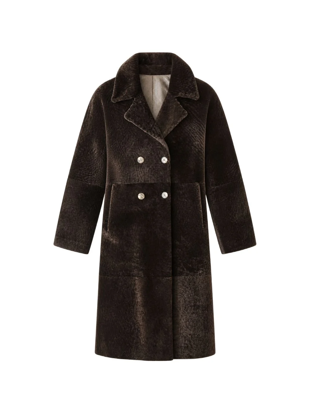 double-breasted shearling jacket - 1