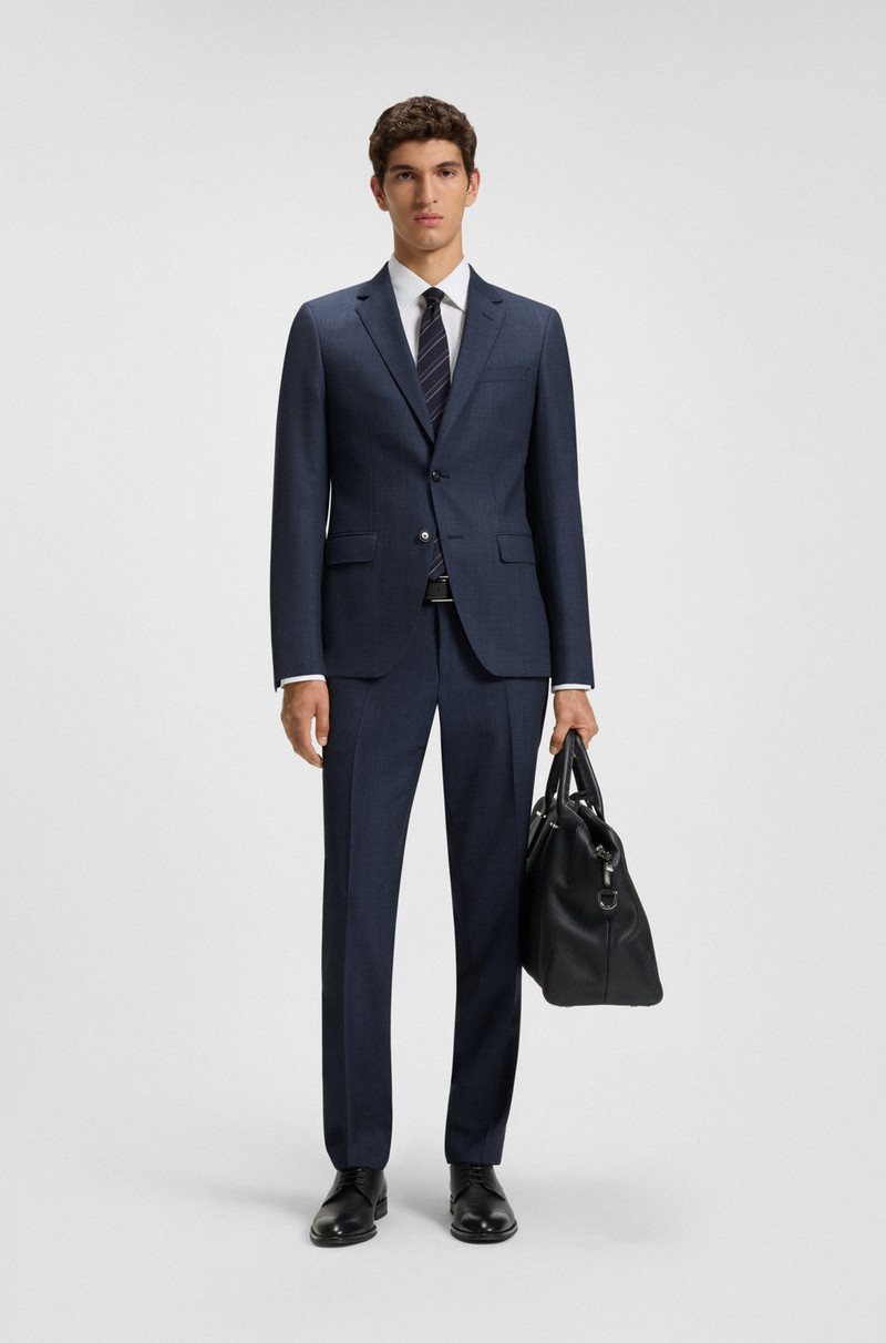 TWO-PIECE SLIM-FIT SUIT IN PATTERNED STRETCH WOOL 1