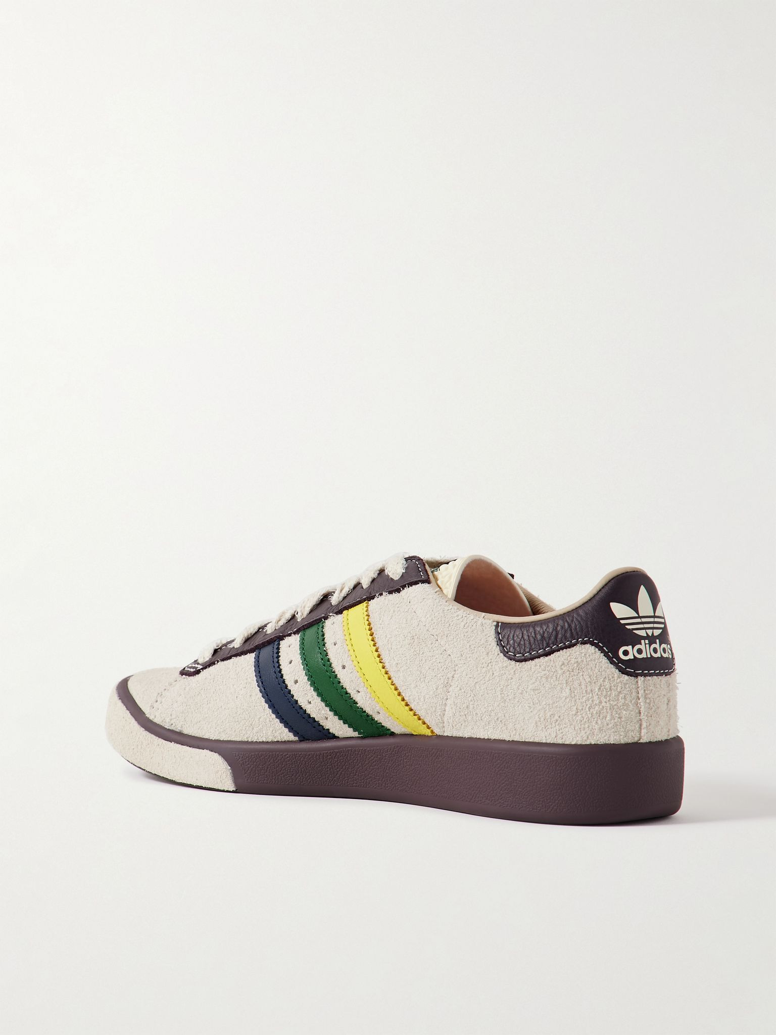 + Brain Dead Forest Hills Leather-Trimmed Brushed-Suede Sneakers Neutral - 4