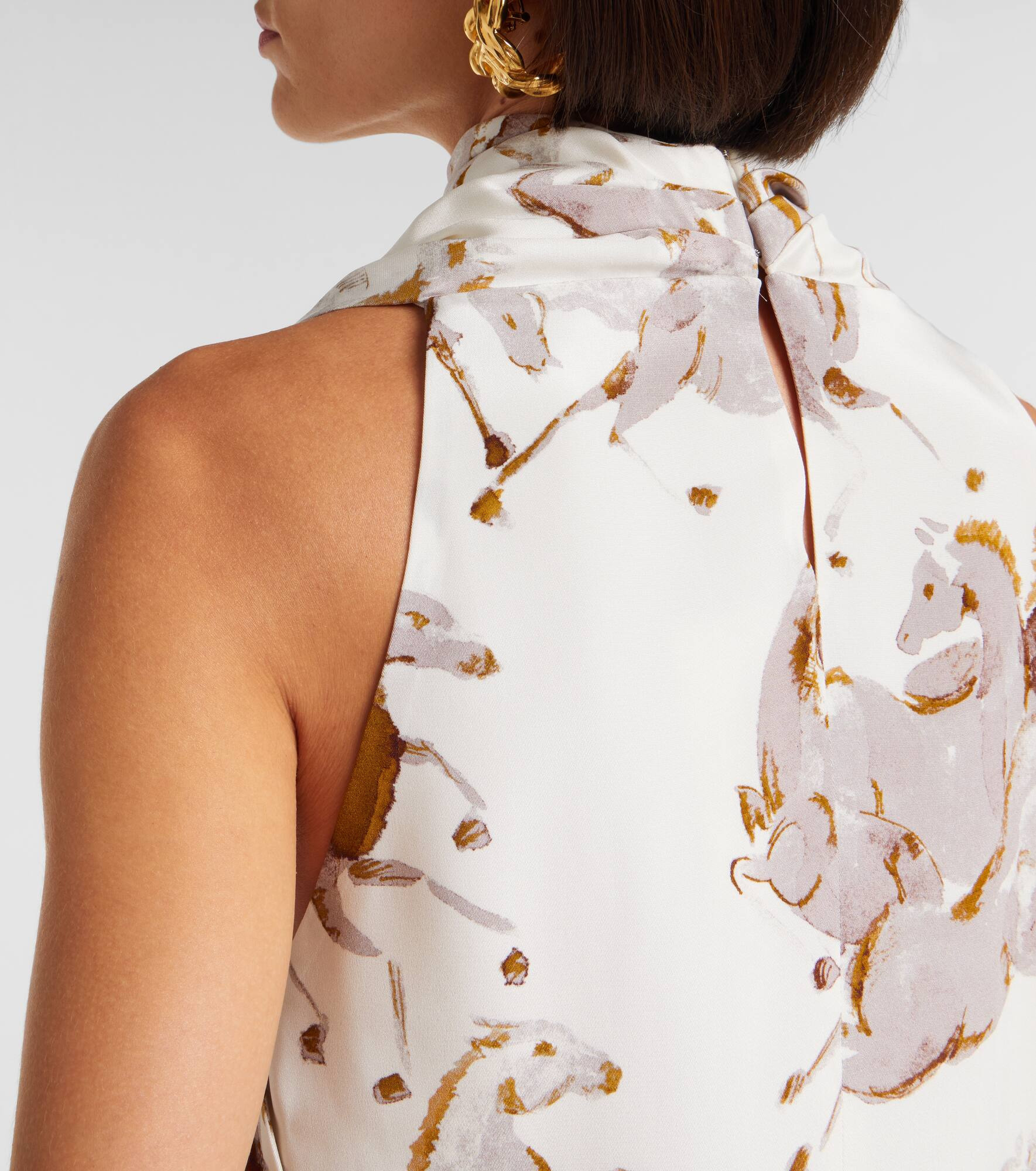 Sleary draped silk top - 5