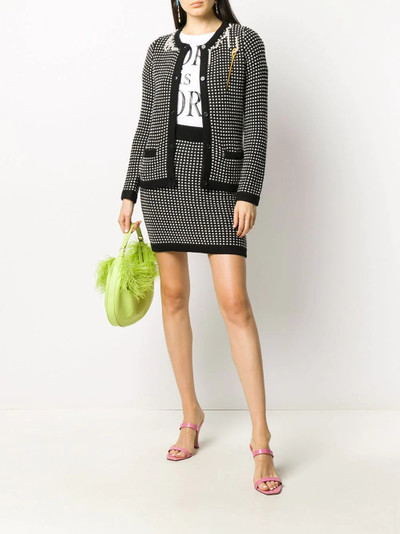 Moschino faux-pearl trimmed cardigan outlook