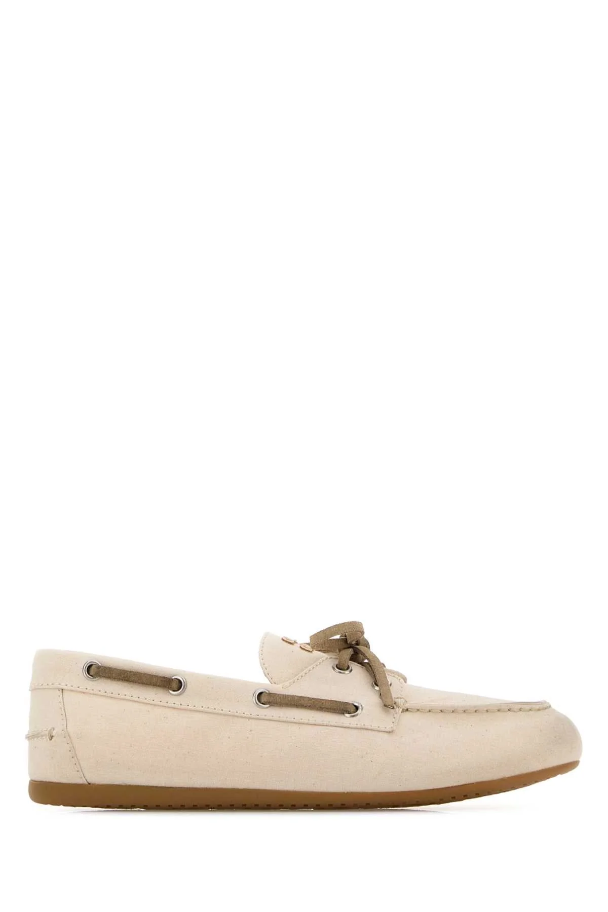 Miu Miu Women Ivory Canvas Loafers - 1
